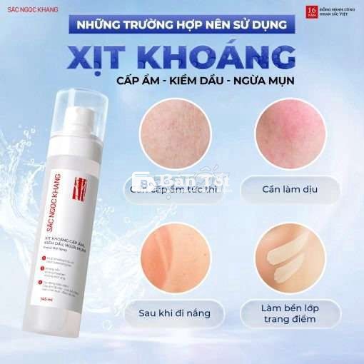 XỊT KHOÁNG CẤP ẨM, KIỀM DẦU, NGỪA MỤN