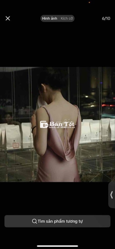 Váy lụa màu nâu khói