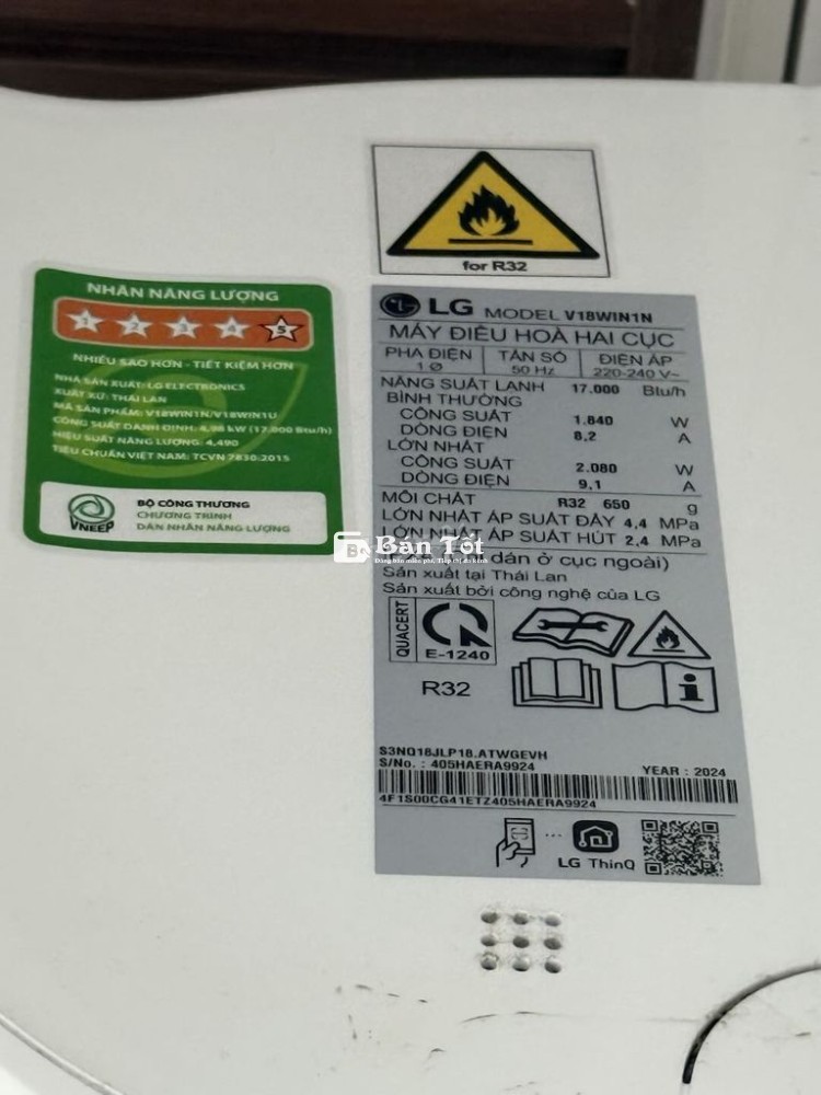Dư để lại máy lạnh Lg 2Hp mới 90%