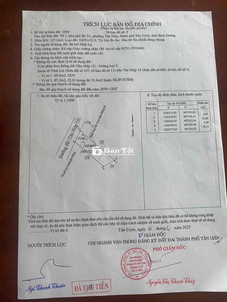 đất 6,27x23 tại tân hiệp tân uyên bình dương