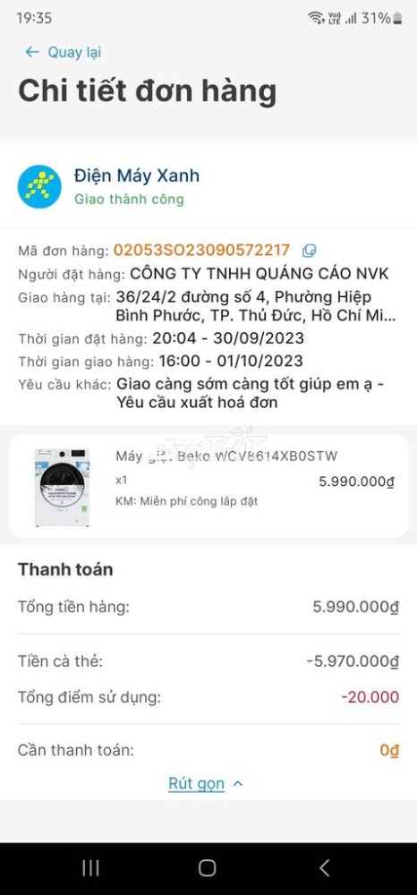 Máy giặt Beko Inverter 8 kg WCV8614XB0STW