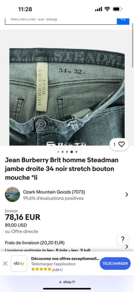 Burberry Brit Stead Man Size 32