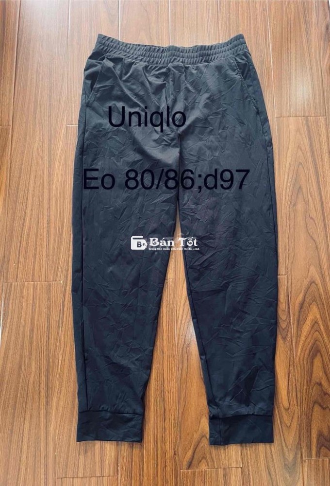 quần gió Uniqlo size L eo 80-86 màu đen