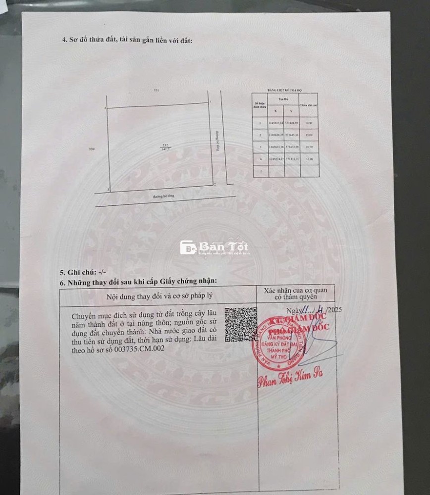 BÁN ĐẤT THỔ CƯ 2 MẶT TIỀN NHỰA XE HƠI TÂN MỸ CHÁNH