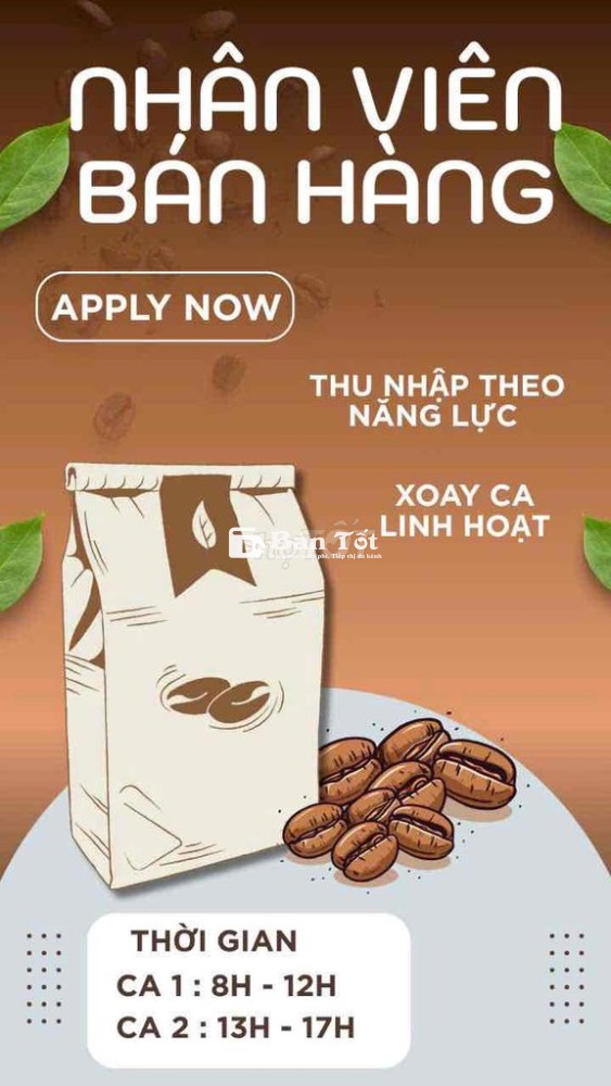 TUYỂN 3 BẠN BÁN HÀNG CAFE - BÌNH TÂN, TÂN PHÚ