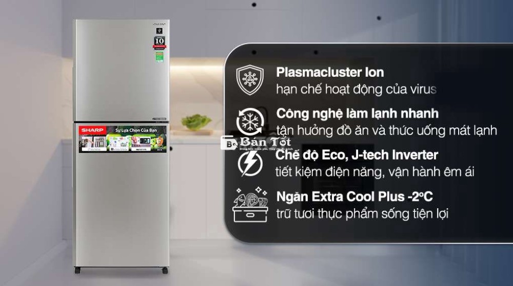 Tủ lạnh Sharp Inverter 330 lít SJ-XP352AE-SL - Hàng trưng bày như mới!