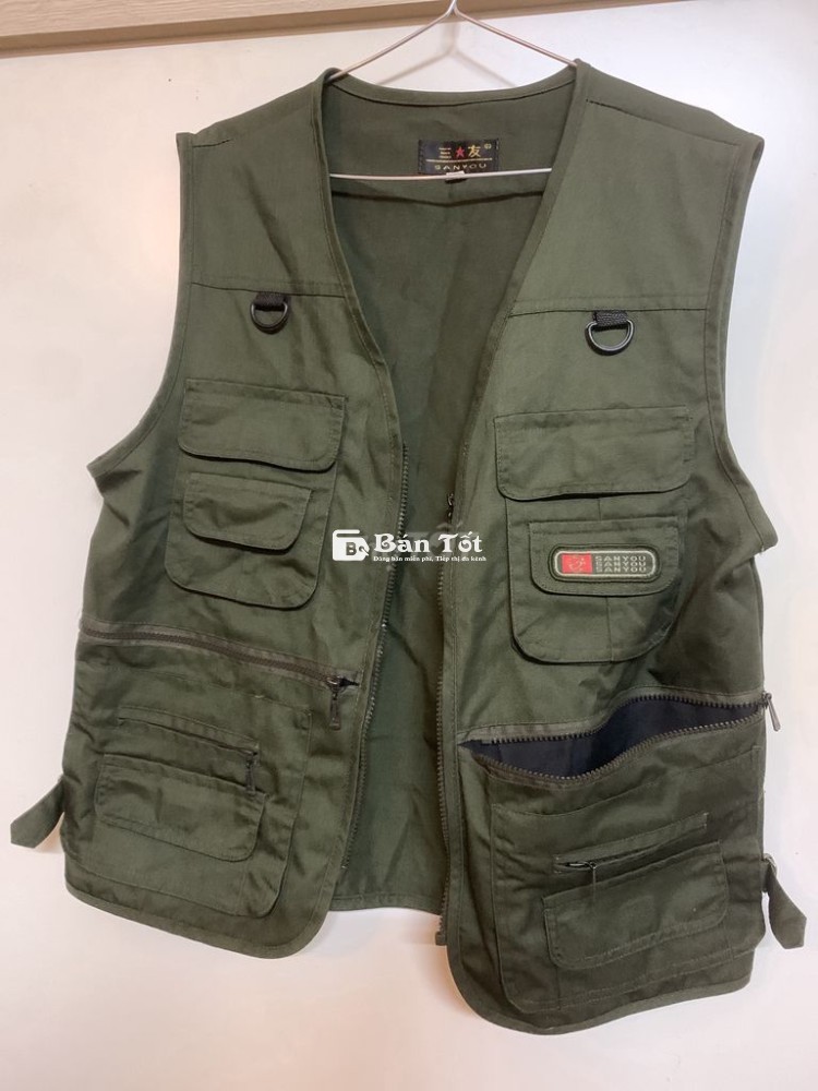 Áo gile màu lính size XL