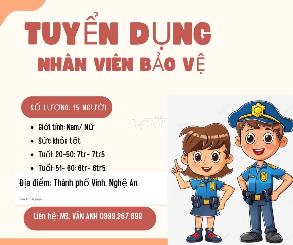 TUYỂN DỤNG NHÂN VIÊN BẢO VỆ