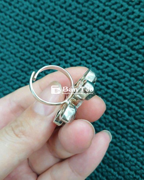## Nhẫn bạc Thạch anh KC (Herkimer diamond) thủ công