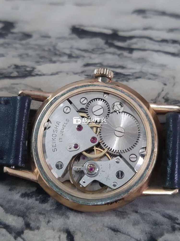 Đồng hồ cơ xưa Sei.ko cót tay xưa 34mm bọc vàng 20mcr  