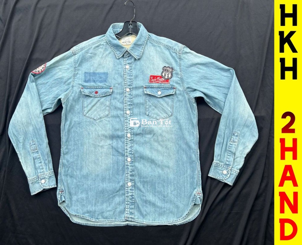 Sơmi Jeans nam NHẬT xịn màu xanh, 70-77kg, BAOSHIP