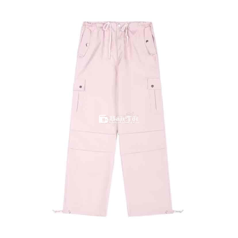 QUẦN DÙ AB HOUSE WHITE PINK DÂY RÚT - Size Freesize  