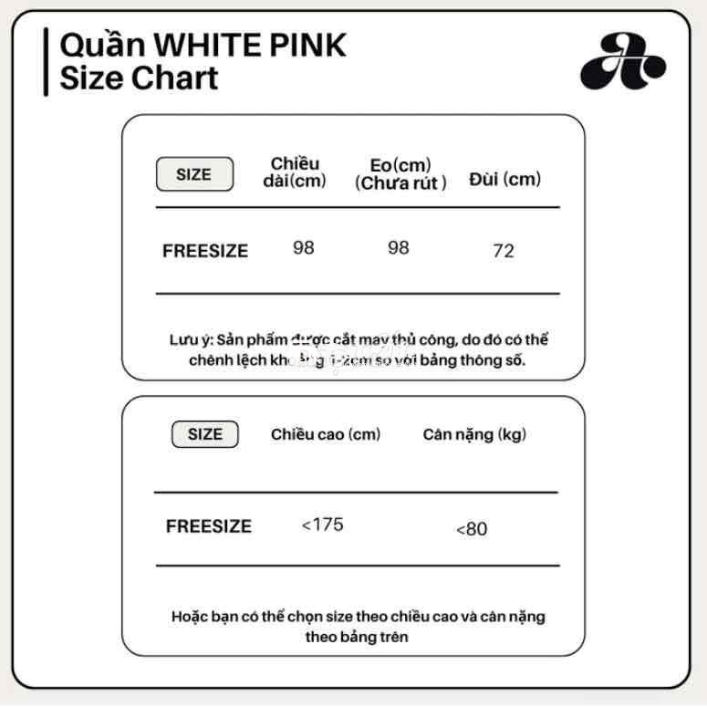QUẦN DÙ AB HOUSE WHITE PINK DÂY RÚT - Size Freesize  