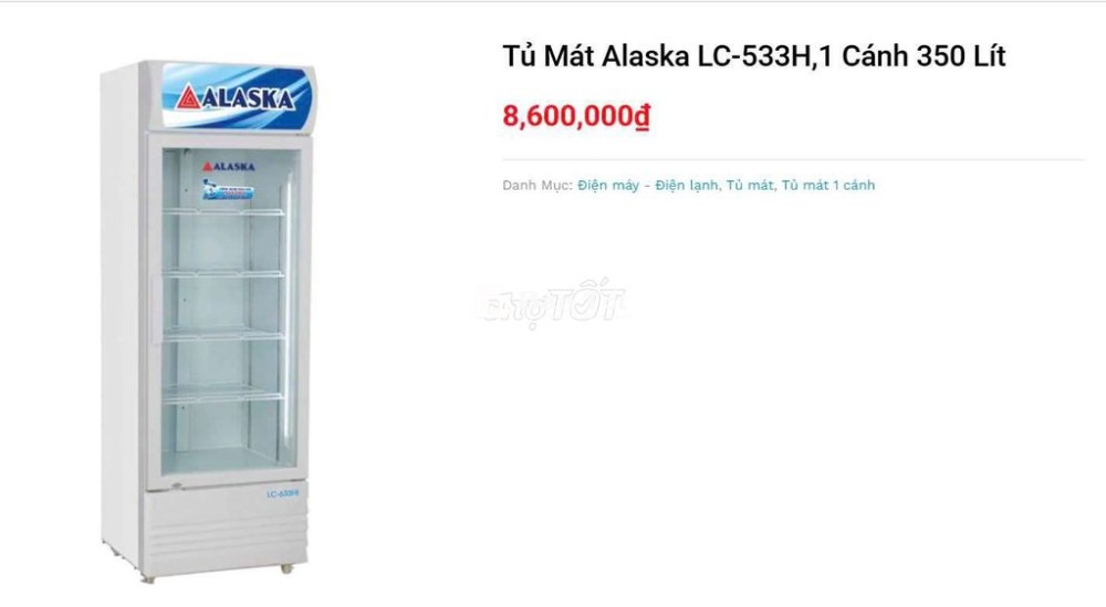 Cần thanh lí nhanh tủ mát Alaska LC 533H