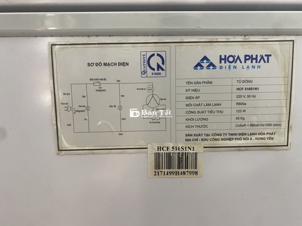BÁN TỦ ĐÔNG HÒA PHÁT 561S1N1 252 LÍT - GIÁ RẺ!
